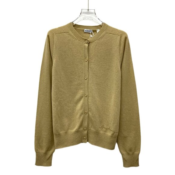 EW0029 Burberry Brown Cashmere Single-Breasted Long-Sleeved Knitted Cardigan Jac